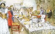 Carl Larsson Christmas Eve Banquet oil painting